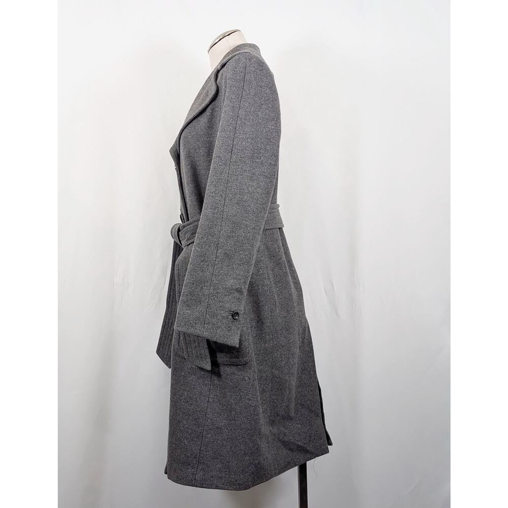 Vintage Y2K Coat Banana Republic Gray Wool Blend Belted Women's Size M Old Money - Picture 4 of 9